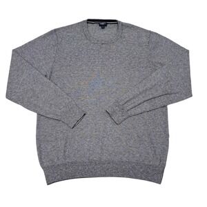 Faherty Sweater Mens Size Large Gray Crew Neck Pullover Reserve Preppy Thin Knit